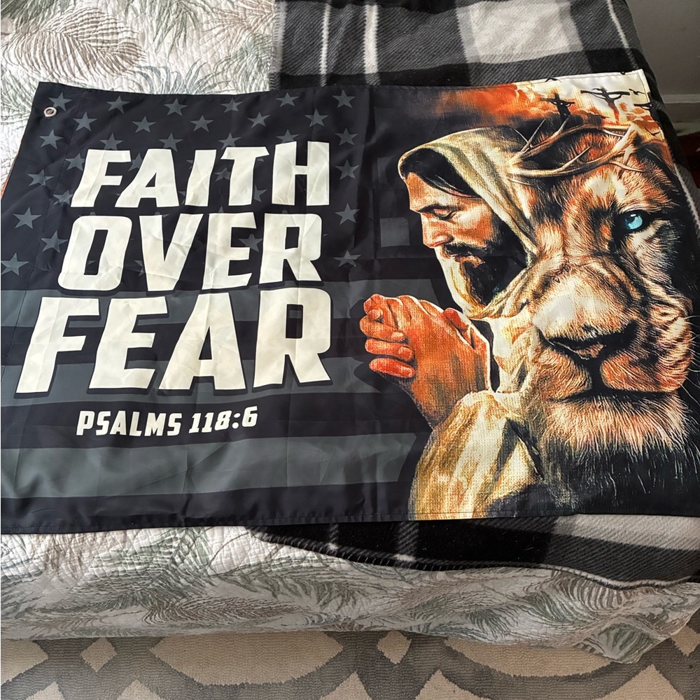 Faith over fear flag